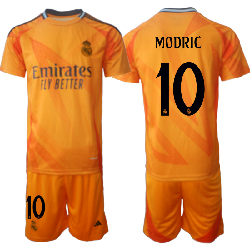 Men 2024-2025 Club Real Madrid away orange 10 Soccer Jersey